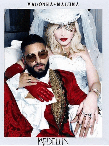 Capa de "Medellín", single de Madonna e Maluma - Reprodução/Instagram