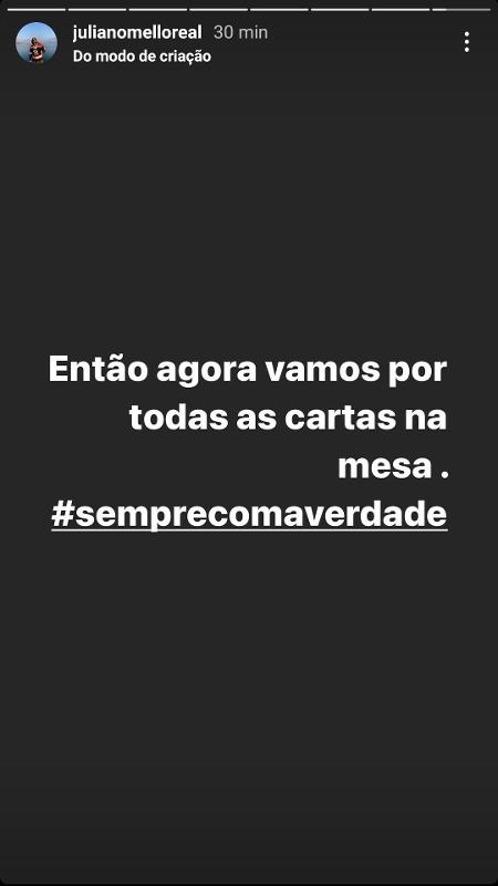 Juliano Mello, irmão de Dayane, no Instagram - Reprodução - Reprodução