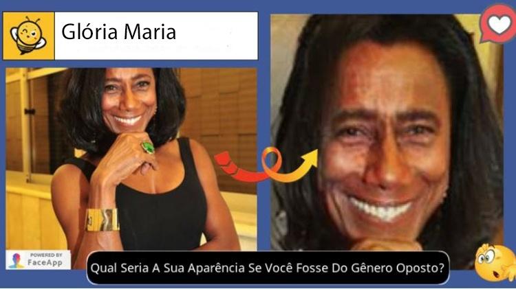 Glória Maria se fosse homem, segundo brincadeira no Facebook - Reprodução - Reprodução