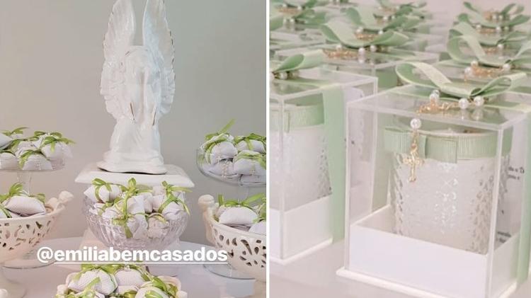 Detalhes da decoração para a comemoração do batismo de Manuela, filha de Eliana - Reprodução/Instagram - Reprodução/Instagram
