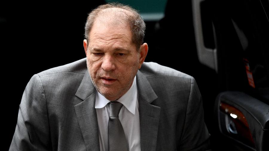 Harvey Weinstein ao chegar no Tribunal de Manhattan -  Johannes EISELE / AFP