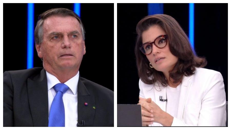 Jair Bolsonaro foi entrevistado no "Jornal Nacional" por Renata Vasconcellos e William Bonner - Reprodução