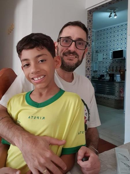 Adriano e o filho Marcus