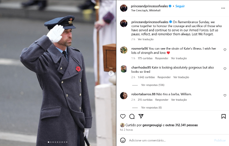 Príncipe William é elogiado nas redes sociais