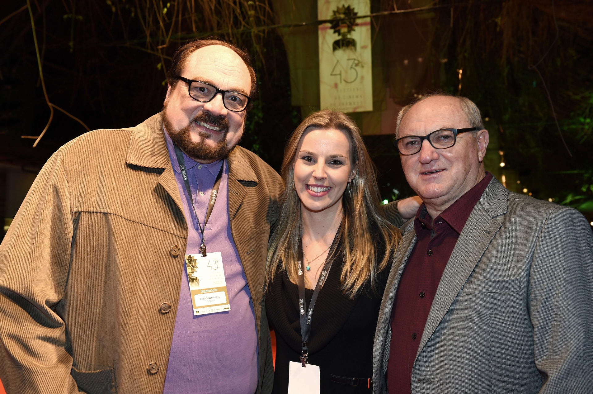 06.ago.2015 - O curador do 43º Festival de Cinema de Gramado, Rubens Edwald Filho, Chania Chagas, diretora de eventos da Gramadotur e João Pedro Till, presidente da Gramadotur - Cleiton Thiele/PressPhoto