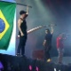 13.mar.2016 - MC Bin Laden no palco do Lollapalooza 2016 com o duo Jack Ü, que tocou o hit "Tá Tranquilo, Tá Favorável" - Reprodução/Multishow
