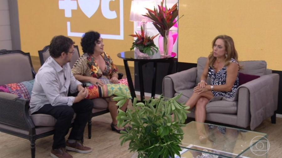 Ex-BBBs Mariza e Adrilles participam do "Mais Você" - Reprodução/Globo