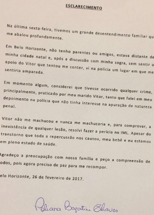 Leo Chaves divulga carta em que mulher nega agressão do marido, Victor Chaves - Reprodução/Instagram/leochaves - Reprodução/Instagram/leochaves