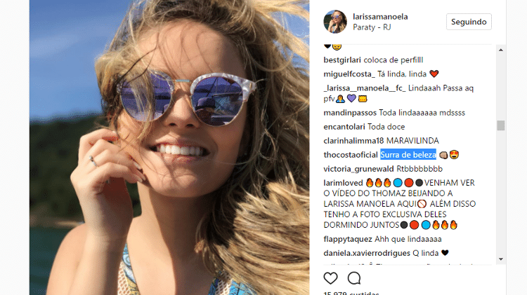 Thomaz Costa elogia Larissa Manoela - Reprodução/Instagram - Reprodução/Instagram
