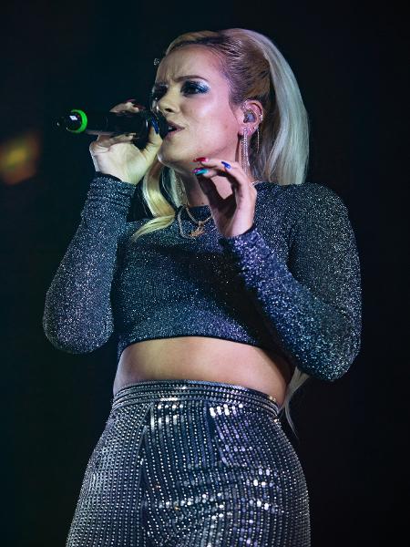 A cantora britânica Lilly Allen durante show em Manchester, na Inglaterra - Visionhaus/Getty Images