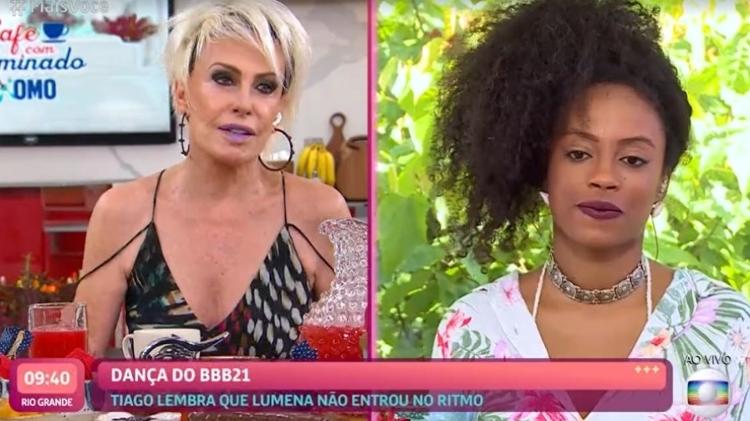 Ana Maria Braga e Lumena - Reprodução/TV Globo - Reprodução/TV Globo