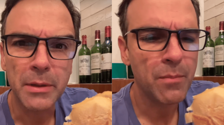 BBB 22: Após o fim do reality, Tadeu Schmidt come pão e faz piada - Reprodução/Instagram