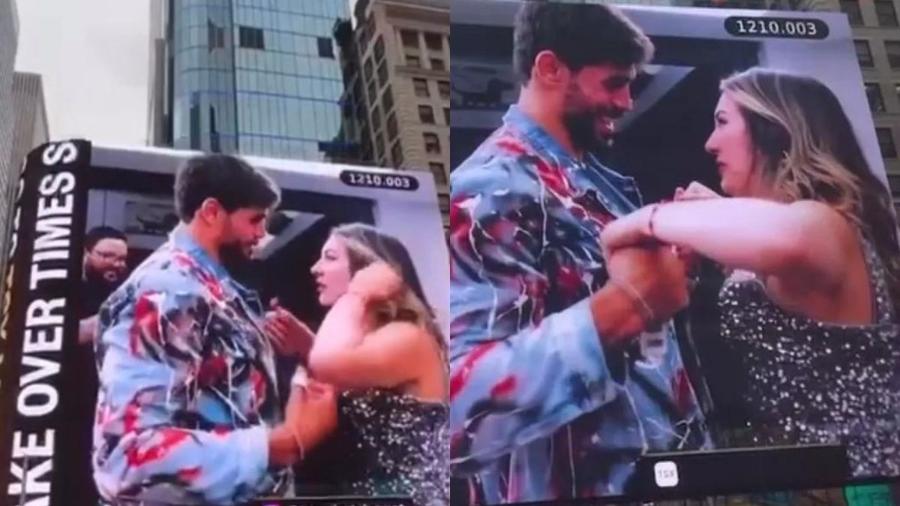 Vídeo de Amanda e Cara de Sapato na Times Square - Reprodução/Twitter
