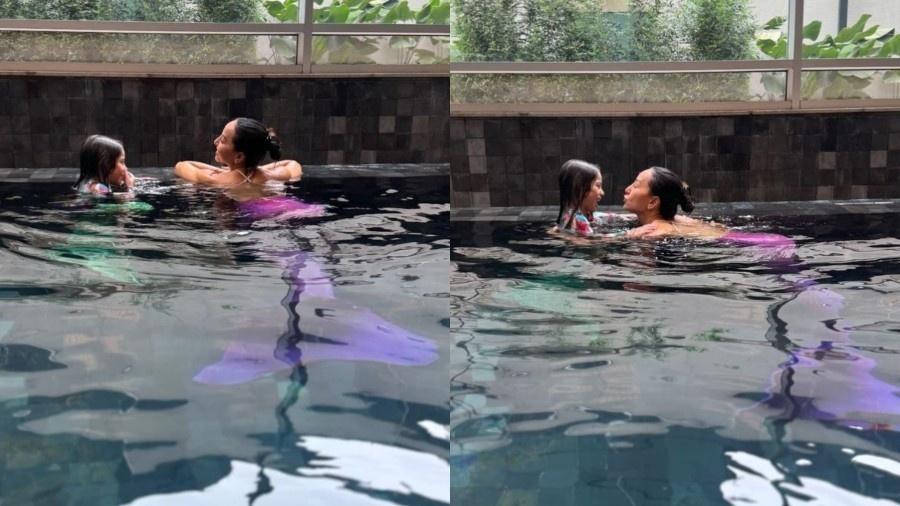 Sabrina Sato curte dia na piscina com a filha - Reprodução/Instagram