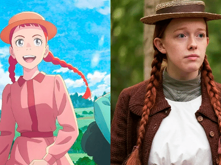 Anime "Anne Shirley" e série "Anne with an E" - Montagem: Divulgação/The Answer Studio/Netflix
