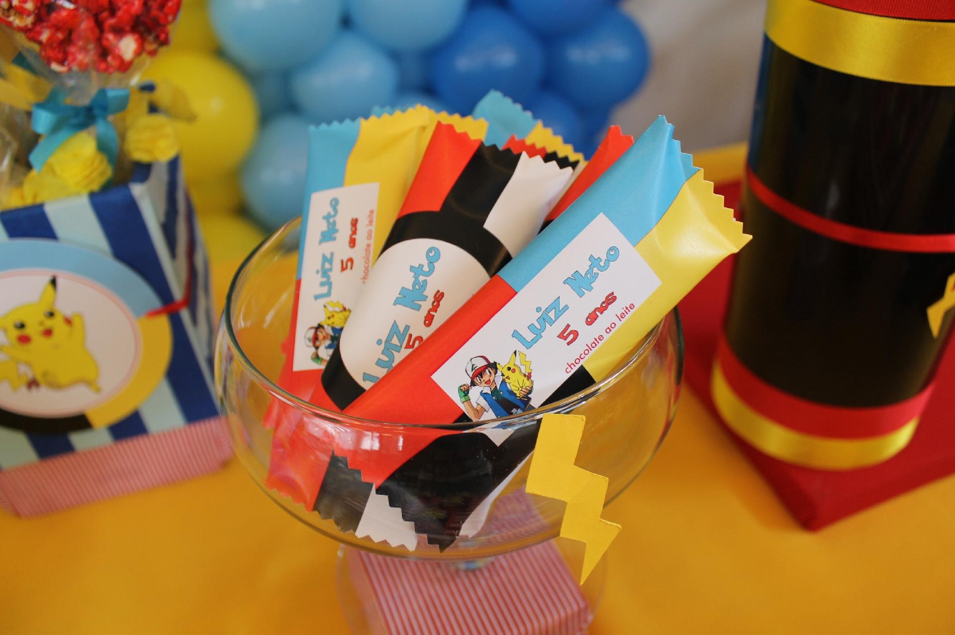 festa pokemon- barrinhas de chocolate - Adriana Porto/Divulgação
