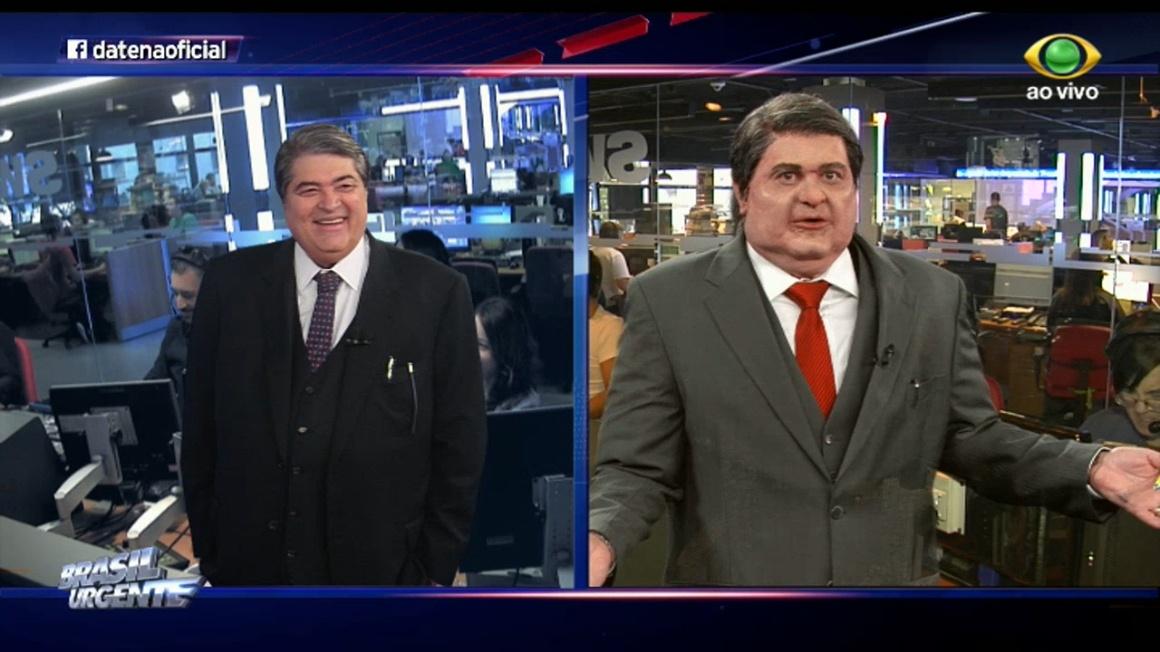 Datena e Batena: Carioca participa do "Brasil Urgente" como personagem do "Pânico" - Reprodução/Band