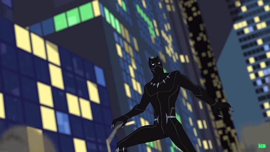 O Pantera Negra em cena de "Marvel’s Avengers: Black Panther’s Quest" - Reprodução/YouTube