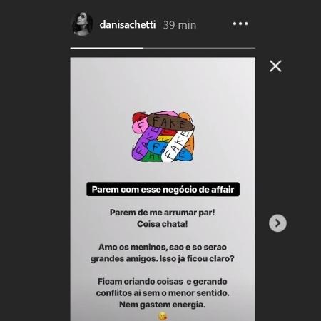 Dani usou as redes sociais para negar affair com Neymar - Reprodução/Instagram/@danosachetti - Reprodução/Instagram/@danosachetti