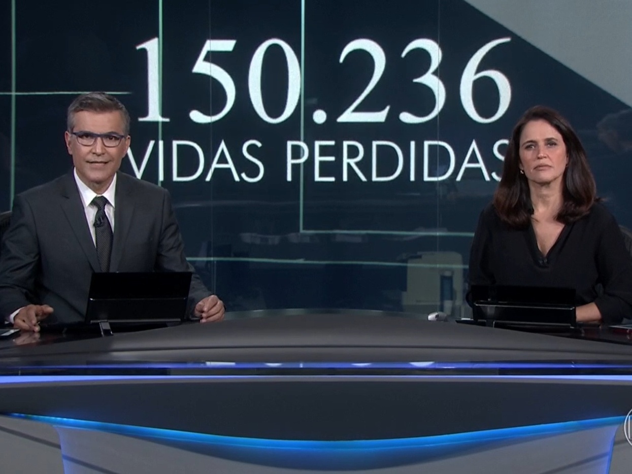 Ao falar dos 150 mil mortos pela covid-19, JN "despolitiza" a cobertura