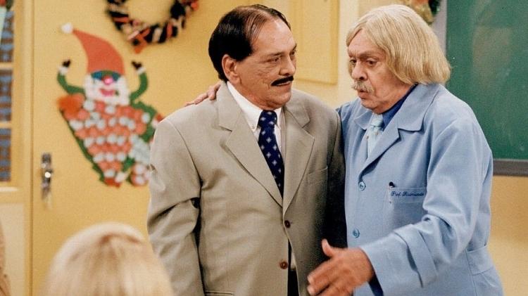 Lúcio Mauro e Chico Anysio na Escolinha do Professor Raimundo - Reprodução/TV Globo - Reprodução/TV Globo