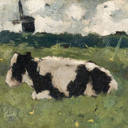 Vaca descansando com um moinho (1888), pintura de Richard Roland Holst - Rijksmuseum