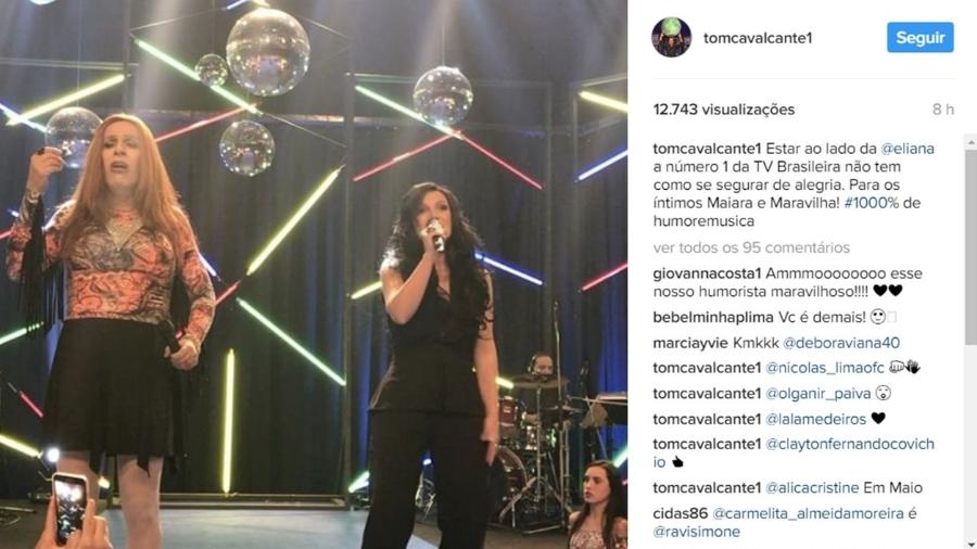 Tom Cavalcante e Eliana cantam Maiara e Maraisa no "Multi Tom" - Reprodução/Instagram/tomcavalcante1