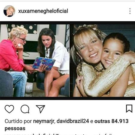 Xuxa parabeniza Marquezine e Neymar curte postagem no Instagram - Reprodução/Instagram