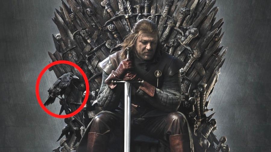 Corvo aparece no pôster da primeira temporada de "Game of Thrones" - Divulgação/Montagem UOL