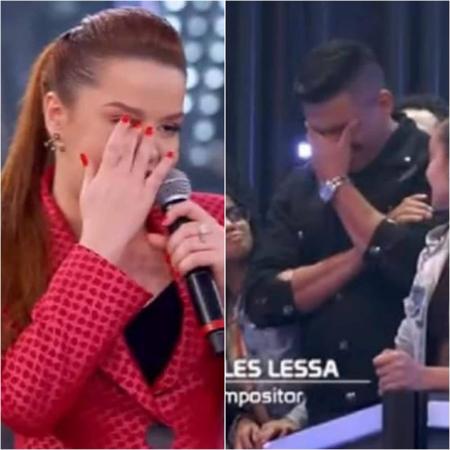 Maiara, da dupla com Maraísa, chora ao ver compositor em plateia - Reprodução/TV Globo Montagem/UOL