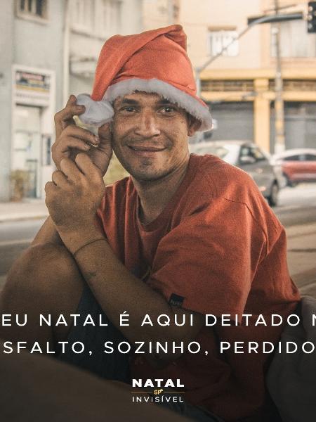 Imagem da campanha Natal Invisível, da SP Invisível para doação de alimentos, roupas e outros itens de natal; conheça instituições no país para ajudar - SP Invisível/Reprodução