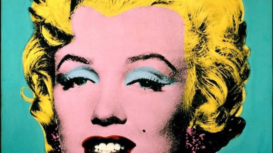 Em ""Marilyn"" (1962), de Andy Warhol, encontramos as principais características da Pop Art: por meio dos conceitos da publicidade, usando cores fortes e brilhantes, o artista faz uma crítica direta e irônica à sociedade consumista - Reprodução