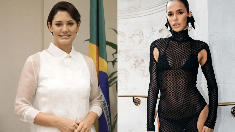 A primeira-dama Michelle Bolsonaro criticou o look de Bruna Marquezine no Burberry - Divulgação/Instagram