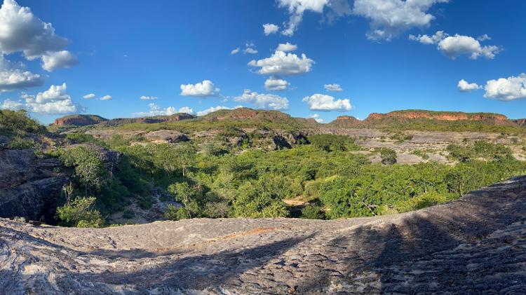 Paisagem da Serra da Capivara, no sul do Piauí, possível habitat da anta na Caatinga Paisagem da Serra da Capivara, no sul do Piauí, possível habitat da anta na Caatinga