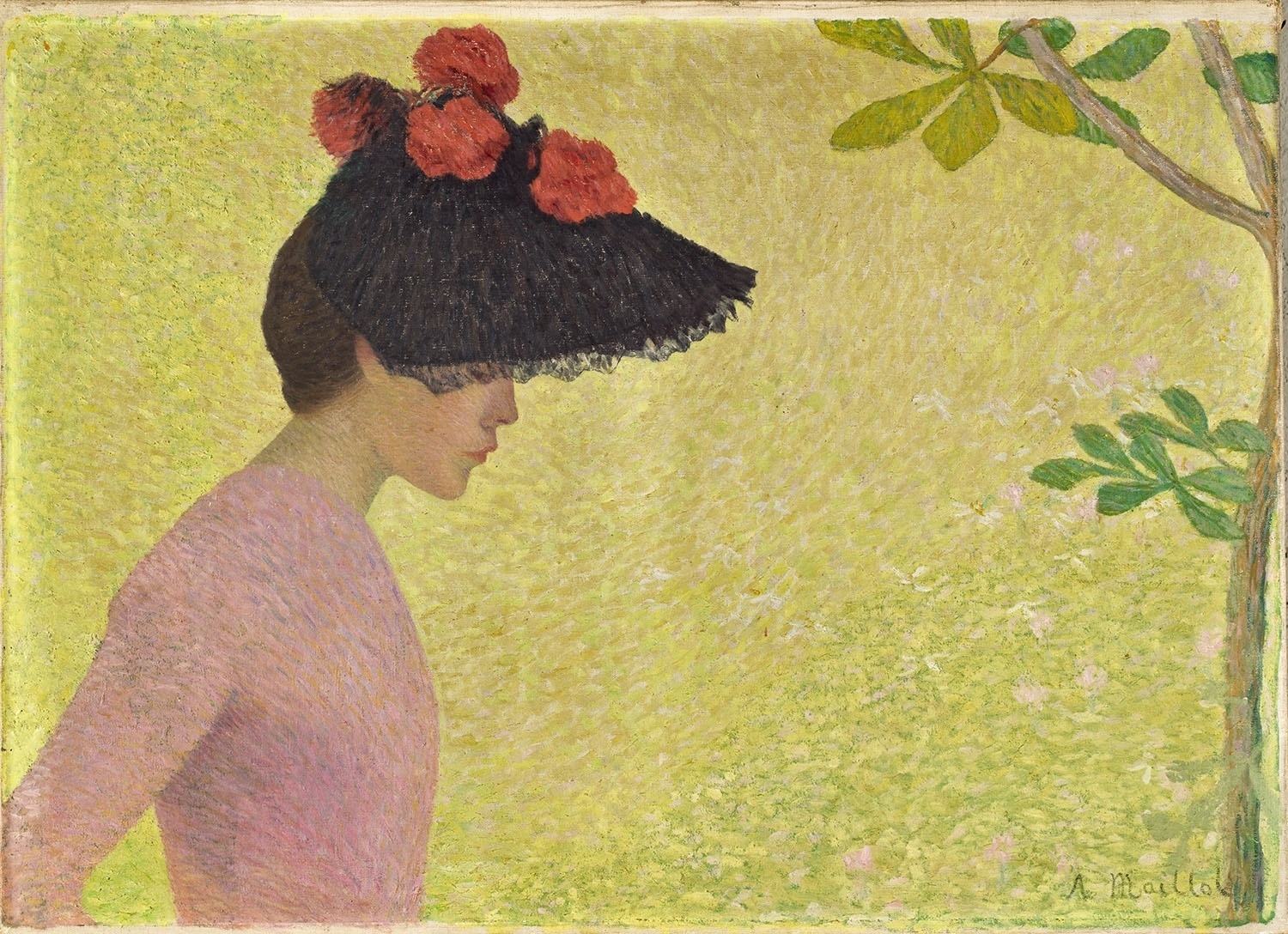 Profil de femme [Perfil de mulher], cerca de 1896, de Aristide Maillol (1861-1944), estará na exposição "O Triunfo da cor. O pós-impressionismo: obras-primas do Musée d'Orsay e do Musée de l'Orangerie", no CCBB - Musée d'Orsay, Dist. RMN-Grand Palais / Patrice Schmidt