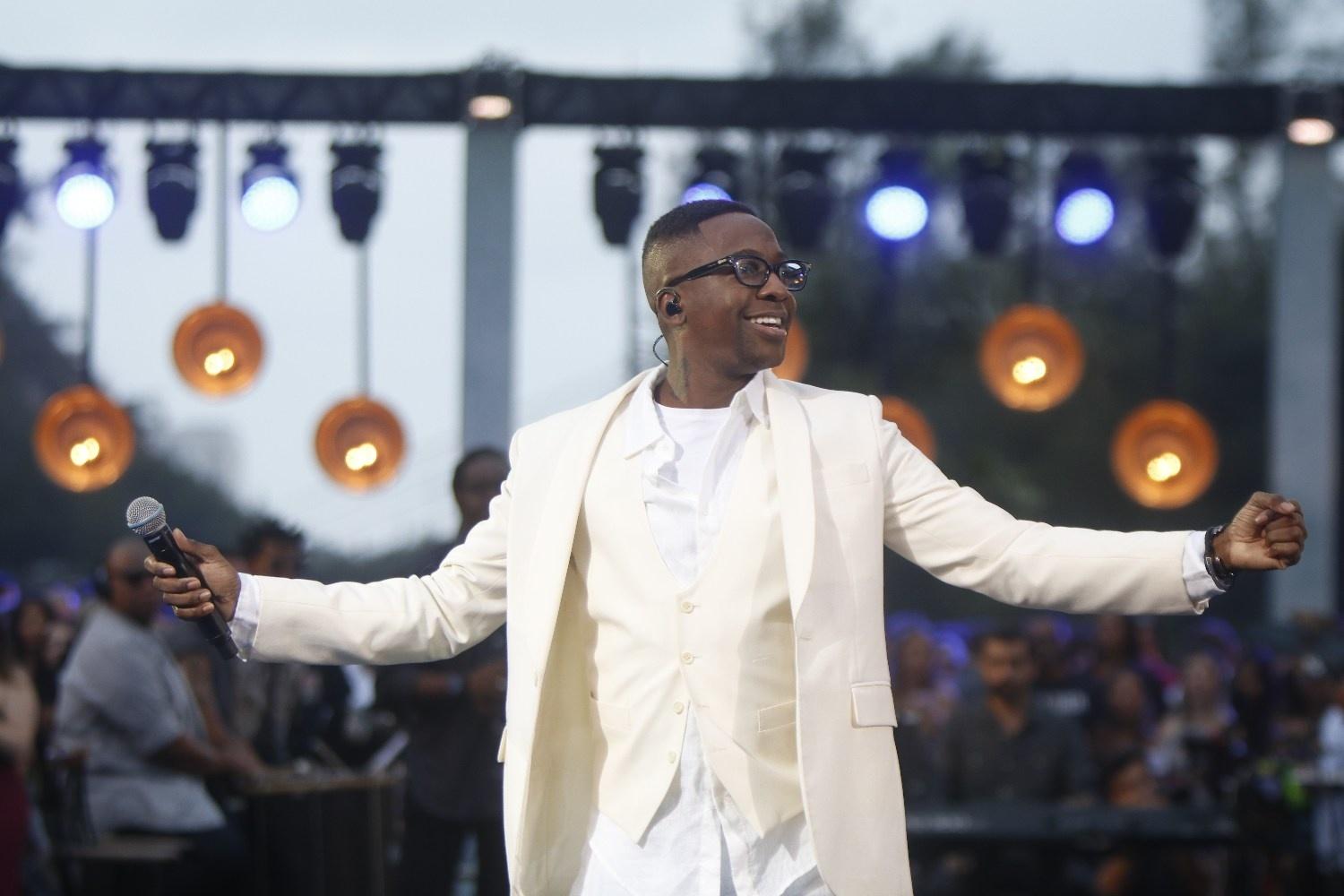 Foi interpretando a Marrom que Mumuzinho recebeu, pela primeira vez, nota 10 dos jurados, auditório e do público de casa - Fred Pontes/Divulgação