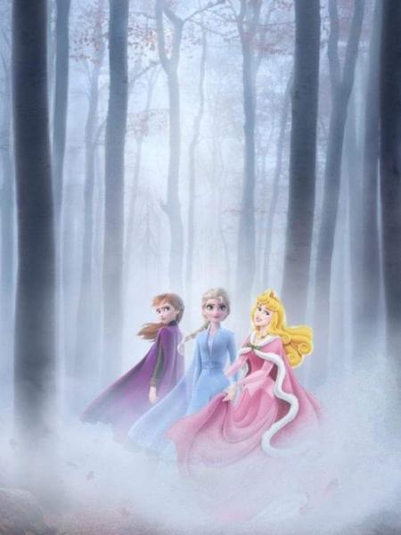 Anna, Elsa e Aurora em montagem feita por fã de Frozen - Reprodução