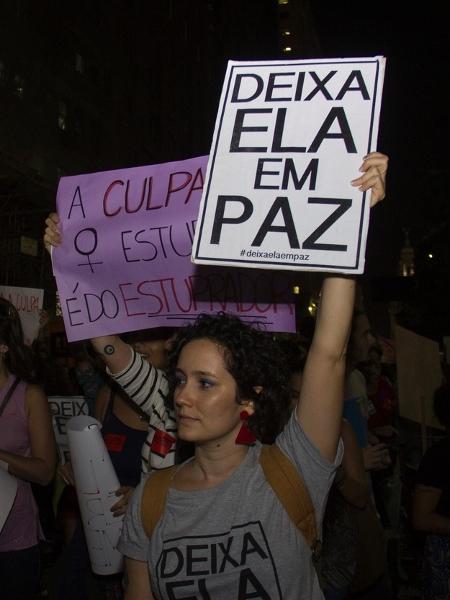 Mulheres em protesto contra abuso sexual no Rio de Janeiro - luizsouzarj/Getty Images