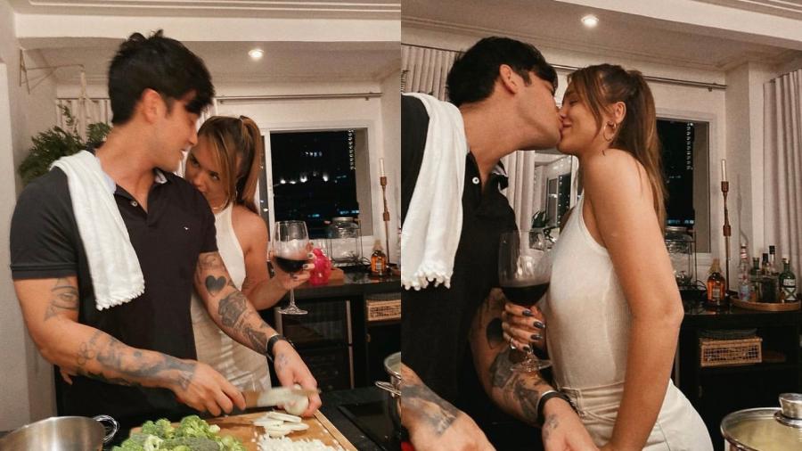 Caon cozinha jantar para ele e a namorada Rafa Kalimann - Reprodução/Instagram @rafakalimann