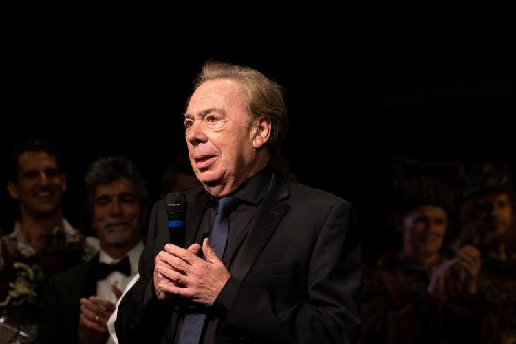 Andrew Lloyd Webber no encerramento das apresentações de 'O Fantasma da Ópera' na Broadway em 16 de abril de 2023