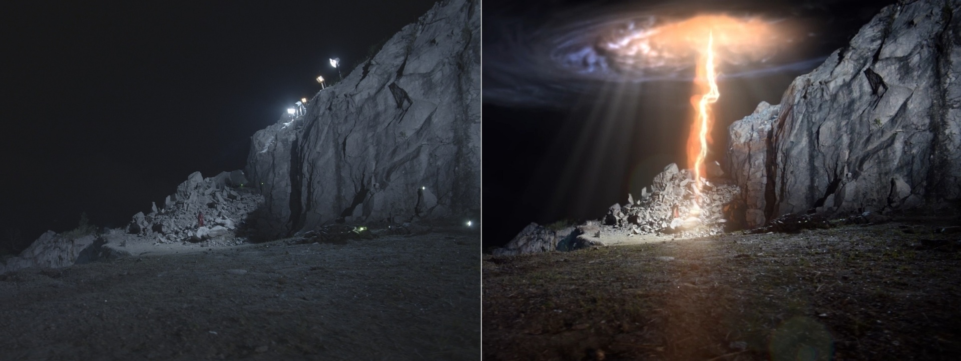 A Casablanca mexeu no céu e na cor da imagem durante a produção dos efeitos especiais de "Os Dez Mandamentos" - Montagem/Divulgação/TV Record
