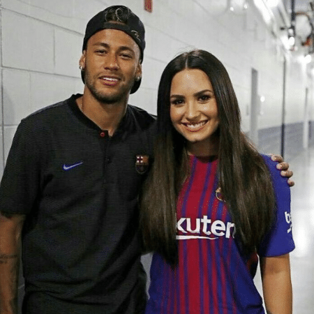 Neymar e Demi Lovato após jogo dele nos Estados Unidos - Reprodução/Instagram