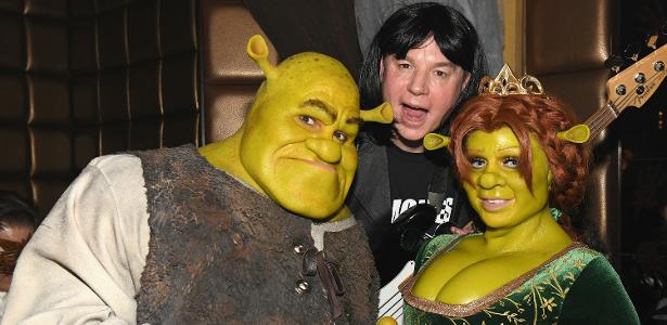 Tom Kaulitz, Mike Myers e Heidi Klum em festa de Halloween - Craig Barritt/Getty Images - Craig Barritt/Getty Images