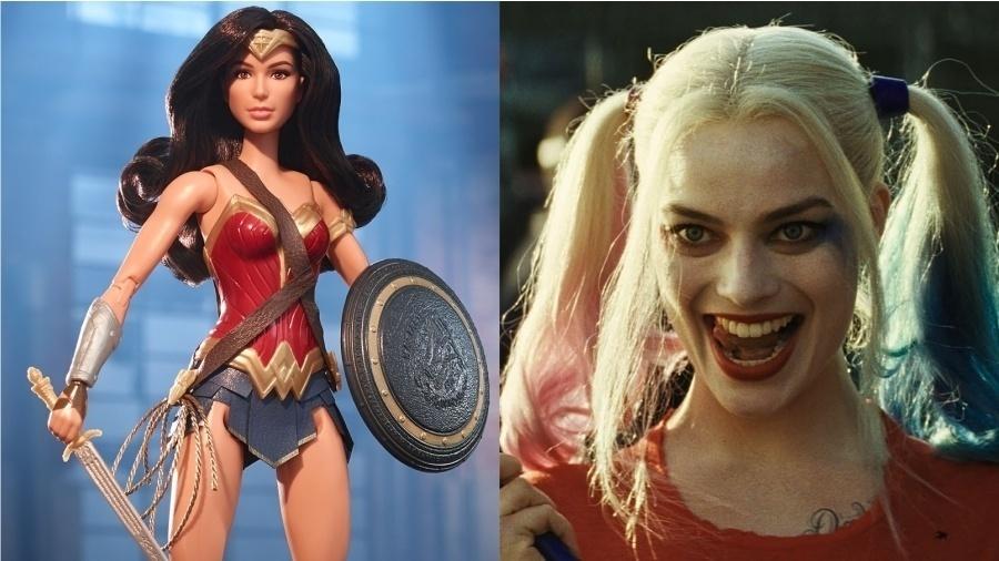 Enquanto a Barbie já deu vida a heroínas como a Mulher Maravilha e a xxxxxx, Margot Robbie viveu uma vilã em "Esquadrão Suicida", a Arlequina. Cabelos coloridos, muita maquiagem e um taco de baseball faziam parte de sua caracterização e ficaram tão famosos que foram febre no Halloween de 2017 - Reprodução/Instragram/Warner Bros