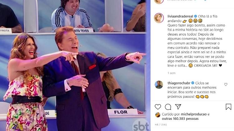 Lívia Andrade e Silvio Santos - Reprodução/Instagram - Reprodução/Instagram