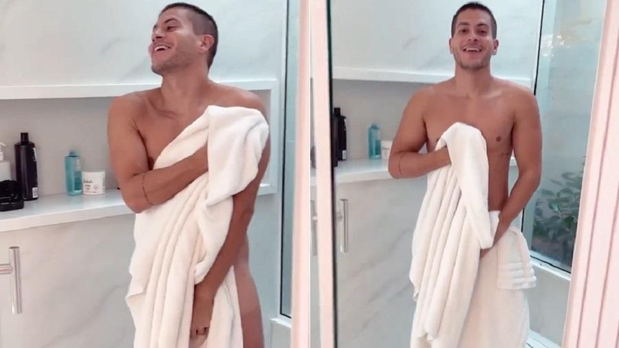 BBB 22: Maíra Cardi flagra Arthur Aguiar saindo do primeiro banho em casa - Reprodução/Instagram