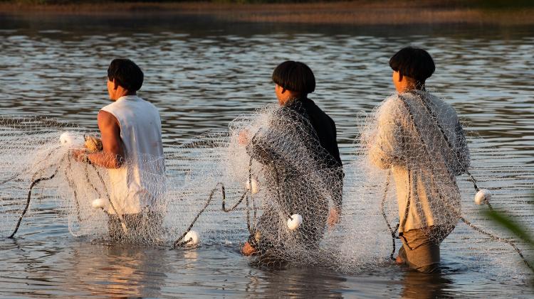 Indígenas do Xingu em ritual da pesca na lagoa sagrada - Sitah - Sitah