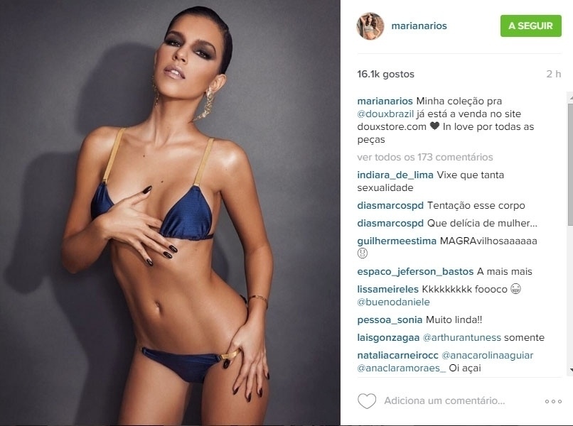 9.nov.2015- Mariana Rios sensualiza só de biquíni e recebe elogios por sua ótima forma de internautas no Instagram: "Espetáculo, rainha e diva" foram alguns deles - Reprodução/Instagram/Mariana Rios
