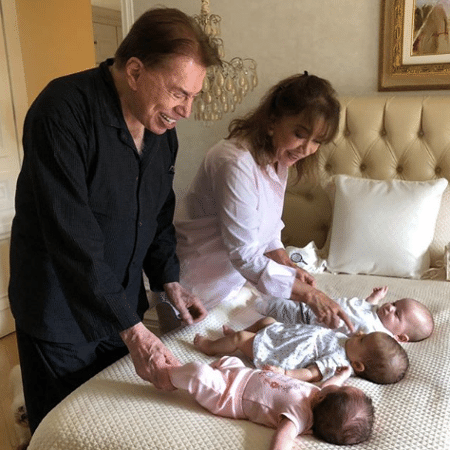 Silvio Santos e Iris Abravanel brincam com os netos mais novos - Reprodução/Instagram/patriciaabravanel