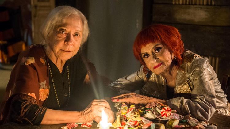 Fernanda Montenegro e Laura Cardoso caracterizadas de Mercedes e Caetana de "O Outro Lado do Paraíso" - Raquel Cunha/Globo - Raquel Cunha/Globo